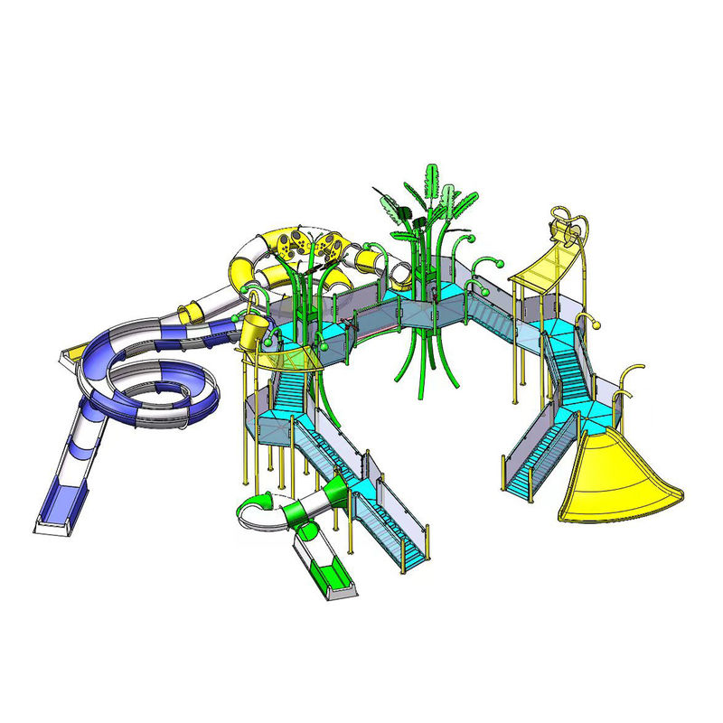 Design coloré enfants jardin équipement de jeux d'eau avec des seaux d'eau Sprays d'eau