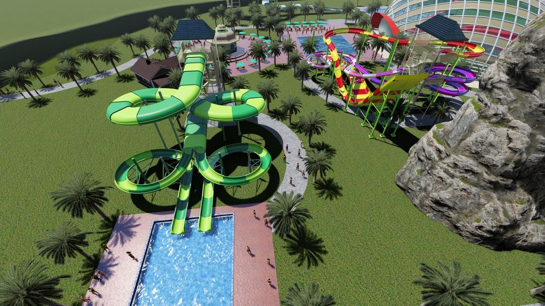 Grand toboggan à l' eau en forme de papillon pour 4 personnes