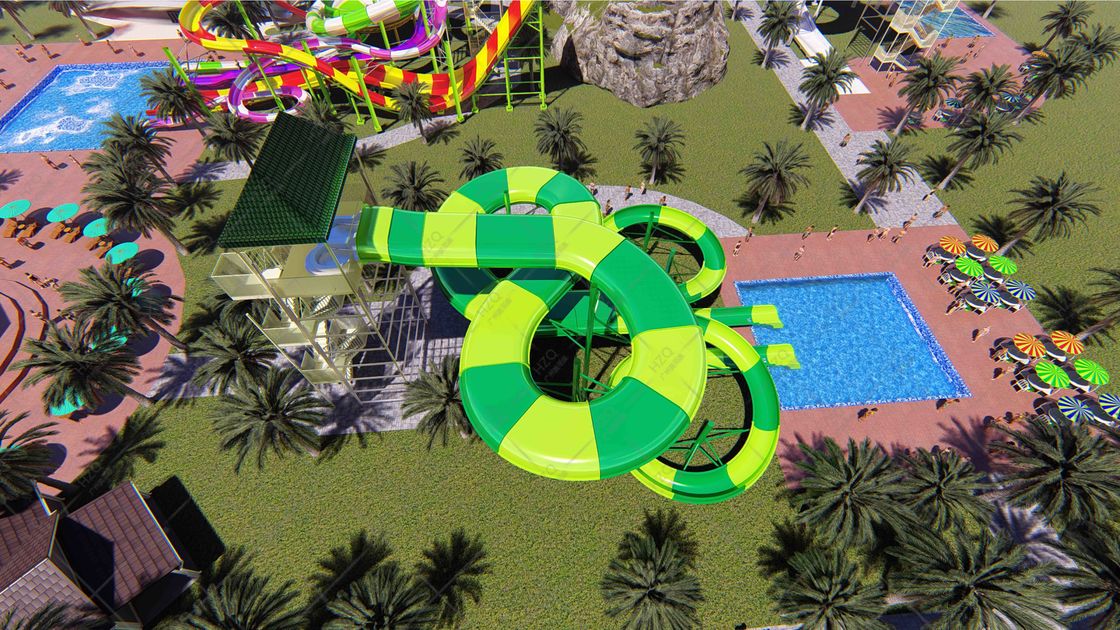Grand toboggan à l' eau en forme de papillon pour 4 personnes