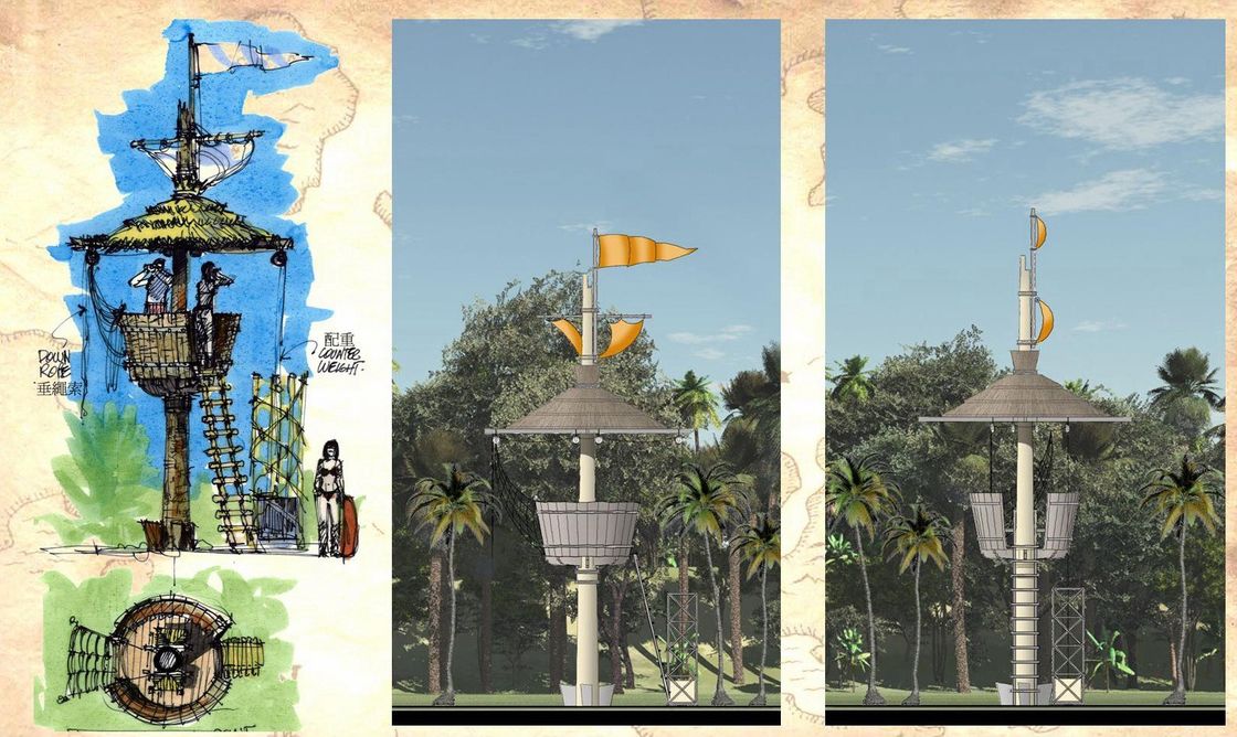 Logiciel de paysage 3D amélioré du parc d'attractions Aqua avec des évaluations client à 5 USD / M2