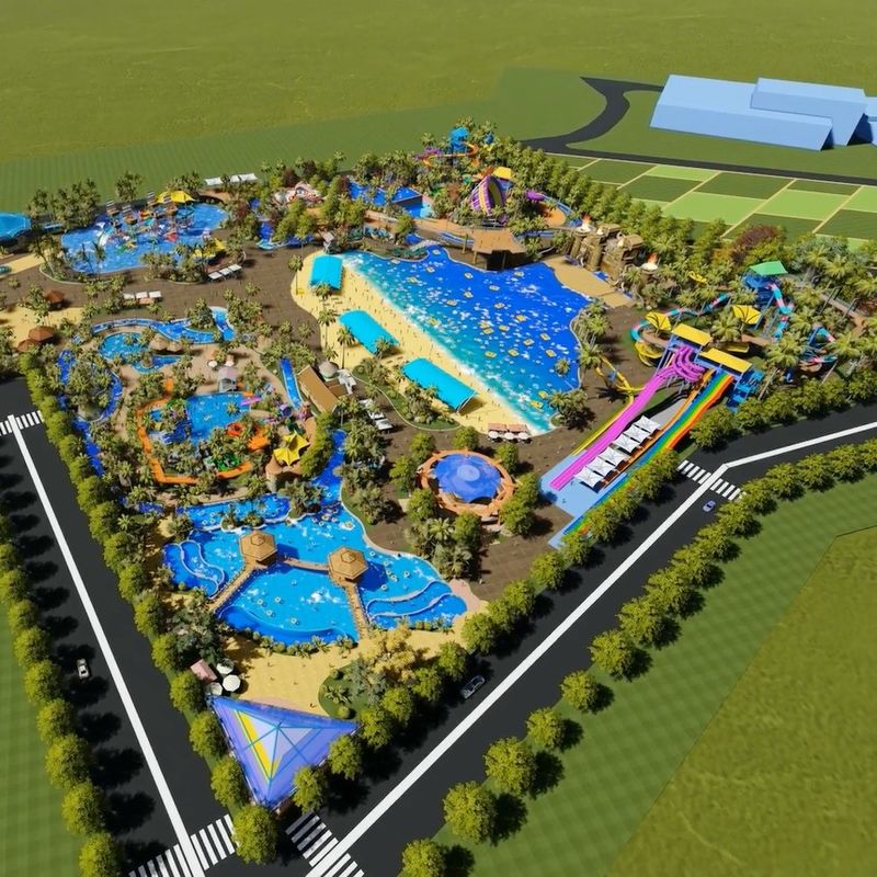 Conception de parc aquatique OEM ODM pour 5 hectares de terrain, y compris le stationnement et d'autres installations
