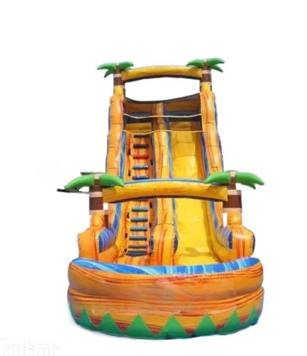 Thème commercial coloré toboggans gonflables d'eau gonflables de plein air toboggan gonflables de terrain de jeux d'eau PVC gonflables grand saut s