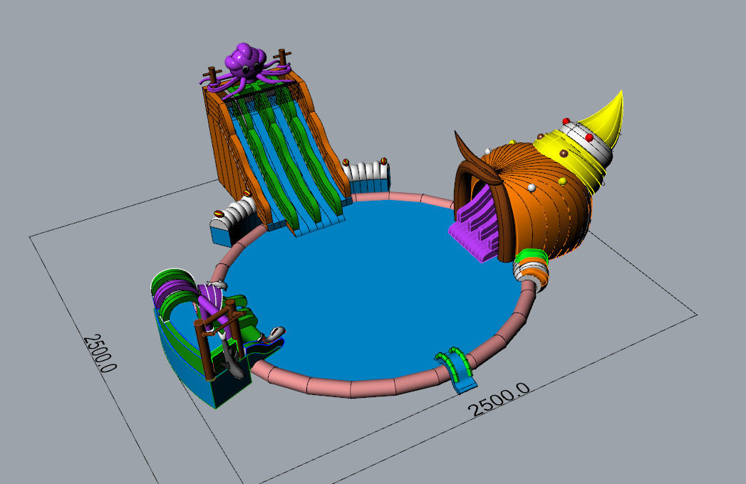 Grande piscine gonflables piscine à eau gonflable nage avec toboggan gonflable toboggan commercial pour enfants et adultes